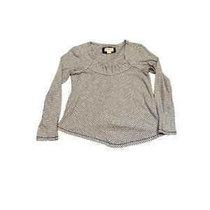 Maeve Anthropologie Womens Blouse Top Size XSmall Black & White Striped Pullover